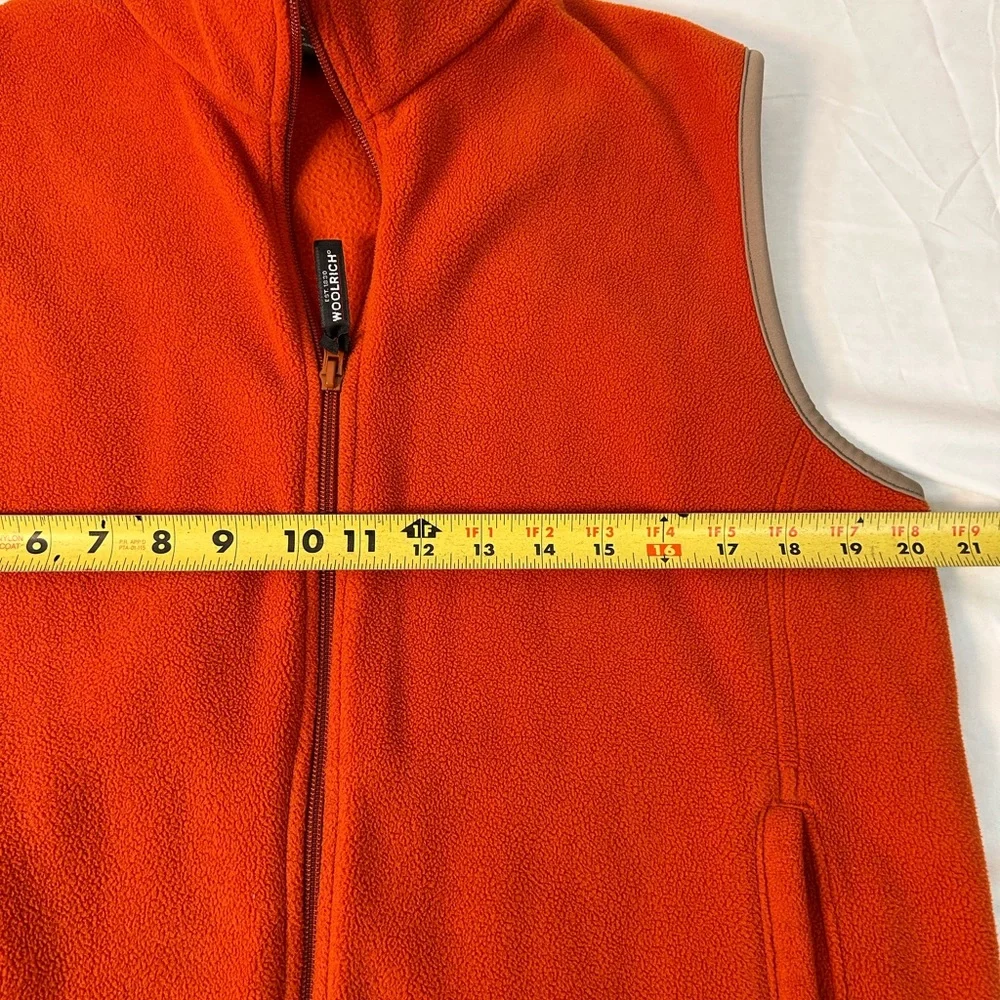 Woolrich Orange Fleece Vest Full Zip‎ and Pockets Women’s Size Large